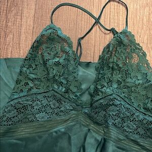 Victoria's Secret Emerald Lace Chemise